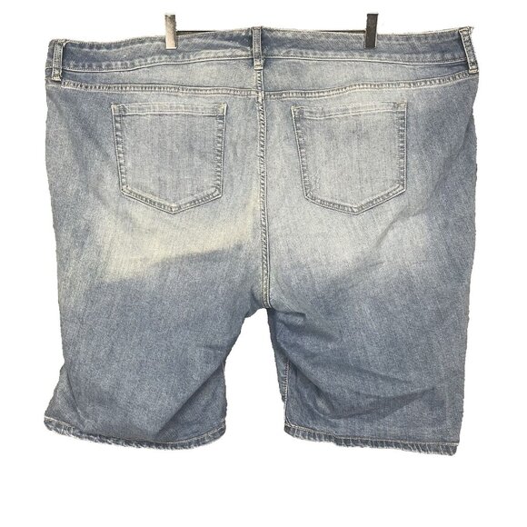 Torrid Shorts Womens 26‎ Blue Jeans Denim Distressed High Rise Bermuda Stretch - Picture 2 of 12